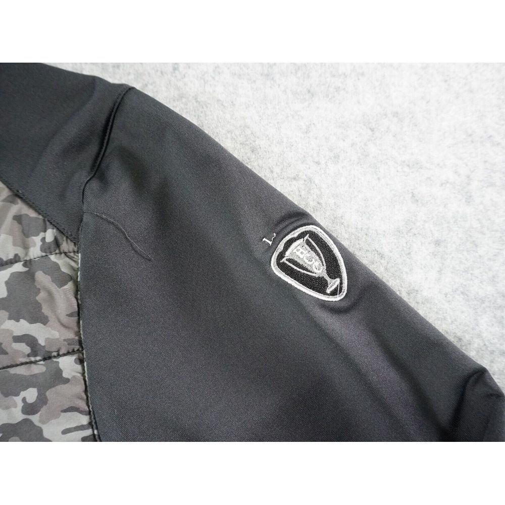 Donald Ross Jacket Mens Medium Black Gray‎ Camo Long Sleeve Full Zip Hybrid Golf - Picture 2 of 11